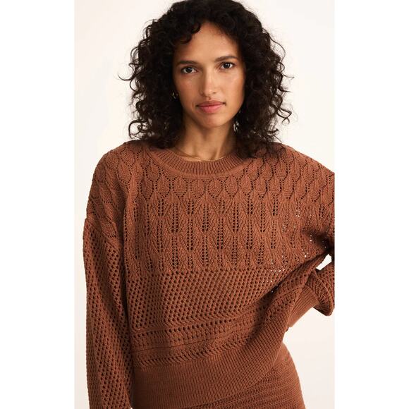 Z Supply Rue Crochet Sweater - Teakwood NWT VARIOUS SIZES - Picture 5 of 6